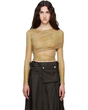 Collina Strada Khaki Wrapped Cardio Crew T-Shirt - Black