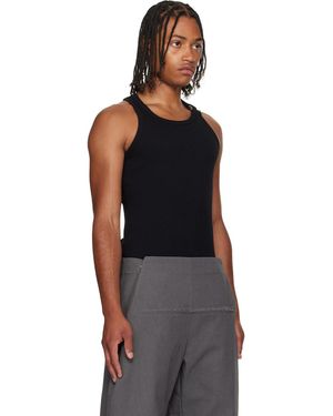 Jean Paul Gaultier Twisted Double Layered Tank Top in Black for