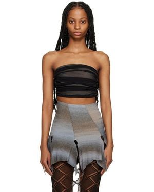 Rui Gathered Tube Top - Black