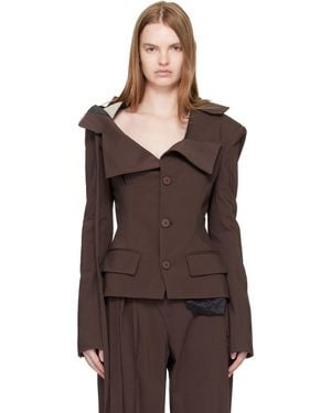 OTTOLINGER Off-Shoulder Blazer - Brown