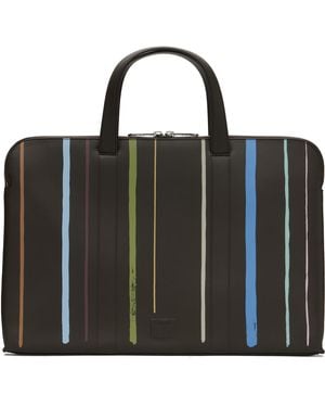 Paul Smith 'Painted Stripe' Slim Leather Folio Briefcase - Black