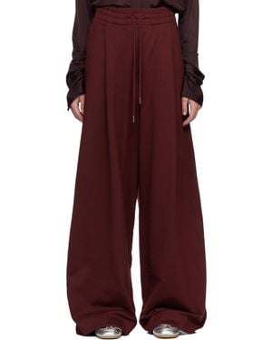 Dries Van Noten Burgundy Loose Sweatpants - Red