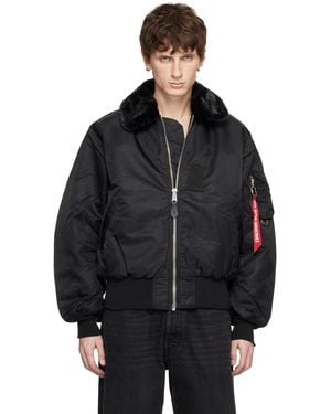 MASTERMIND WORLD Alpha Industries Edition B-15 Flight Reversible Bomber Jacket - Black
