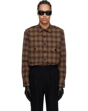 Ernest W. Baker Check Overshirt - Black