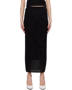 Jean Paul Gaultier Light Viscose Jersey Maxi Skirt - Black