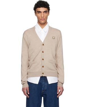 Maison Kitsuné Bold Fox Head Patch Regular Cardigan - Blue