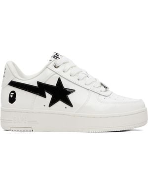 A Bathing Ape Baskets #2 Blanc Et Noir À Étoiles Emblématiques