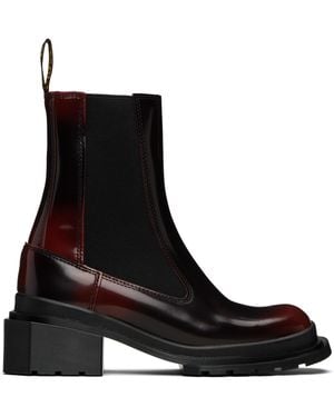 Dr. Martens Burgundy Maybole Square Toe Chelsea Boots - Black
