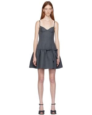 ShuShu/Tong Grey Peplum Midi Dress - Black