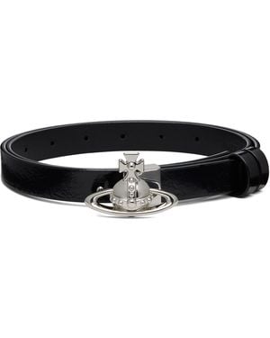 Vivienne Westwood Small Orb Buckle Belt - Black
