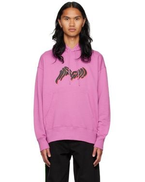 MSGM パープル ロゴ フーディ - ピンク