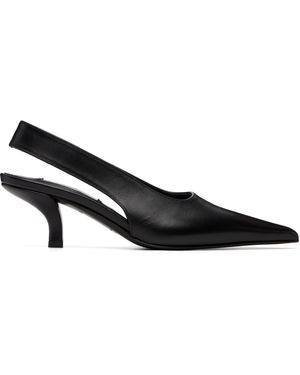 TOTEME Classic Leather Slingback Heels - Black