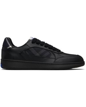 Burberry Leather & Check Terrace Sneakers - Black