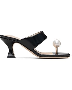 Sandy Liang Pearl Sandalette Heeled Sandals - Black