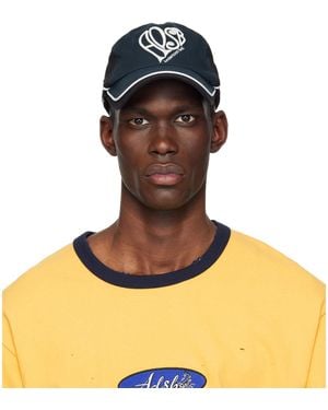 ANDERSSON BELL Essential Heart Logo Embroidered Layered Cap - Yellow