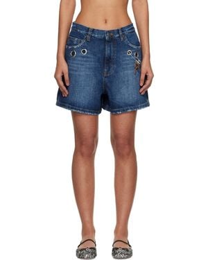 Marc Jacobs Grommet Denim Shorts - Blue