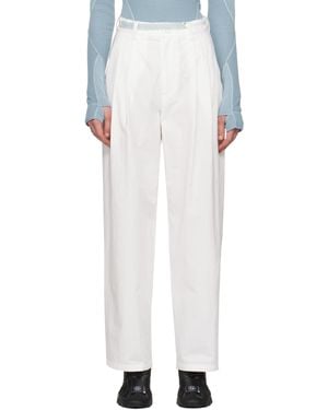 Hyein Seo Wide Beaded Belt Trousers - White
