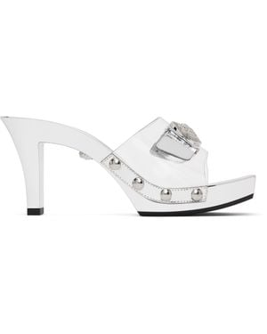 Versace Medusa Buckle Transparent 60Mm Heeled Sandals - Black