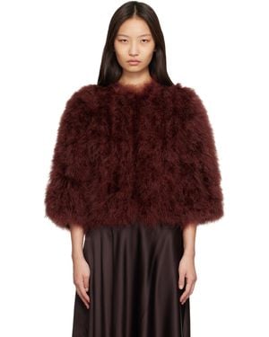 Yves Salomon Feather Jacket - Red