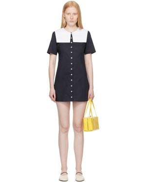 Sandy Liang Rila Shirt Minidress - Black