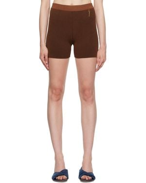 Jacquemus Brown Le Raphia 'le Pralu' Shorts - Black