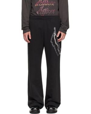 we11done Chain Embroidered Sweatpants - Black