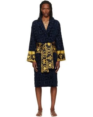 Versace Sortie-De-Bain Bleu Marine À Motif I Love Baroque - Noir