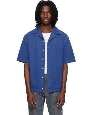 Marni Drawstring Hem Cotton Shirt - Blue