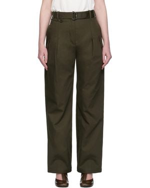 Burberry Gabardine Belted Trousers - Multicolour