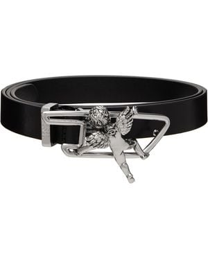 DIESEL Cherub D Outline Buckle Leather Belt - Black