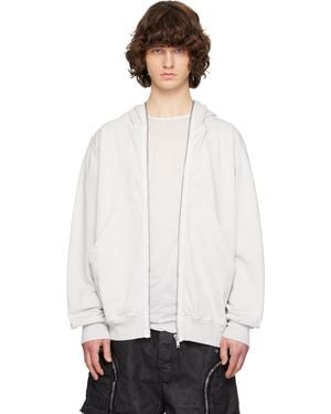 Rick Owens Off- Temple Jumbo Gimp Hoodie - White