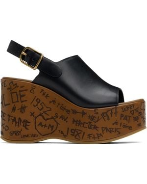 Chloé ブラック Maxime ウェッジサンダル