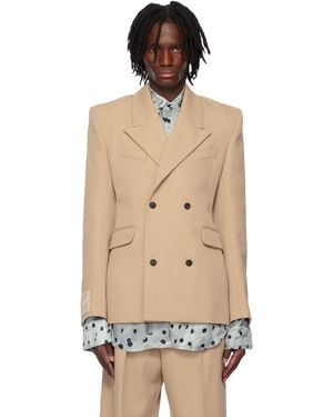 Egonlab Fitted Double Breasted Blazer - Black