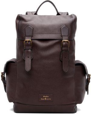 Polo Ralph Lauren Pebbled Leather Backpack - Black