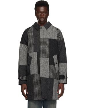 Beams Plus Bal Collar Patchwork Coat - Black