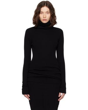 Rick Owens Concordians Ribbed Knit Tube Turtleneck - Black