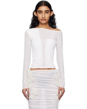 Fanci Club Glasswing Double-Layered Sheer T-Shirt - White