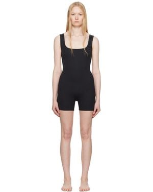 Skims Cotton Rib Onesie Romper - Black