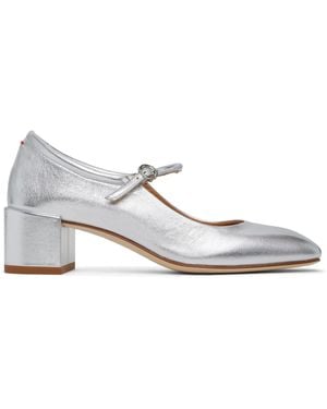 Aeyde Aline Leather Mary-Jane Heels - Black