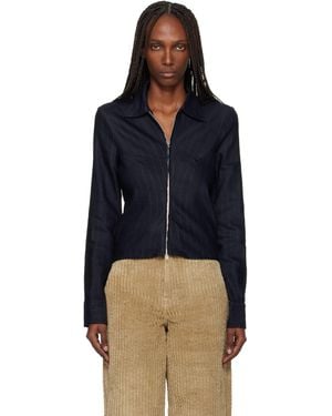 Our Legacy Slim Zip Shirt - Blue