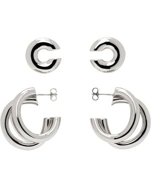 Rabanne Pin & Cuff Earrings Set - Black