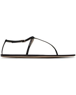 Christen Mono Strap Flat Sandals - Black