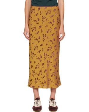 Dries Van Noten Floral Midi Skirt - Metallic