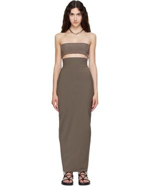 Rick Owens Tower Dirt Pillar Maxi Skirt - Brown
