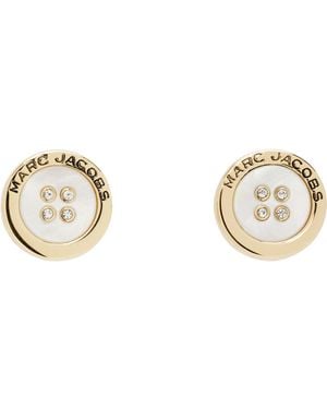 Marc Jacobs 'The Button' Mother Of Pearl Stud Earrings - Black