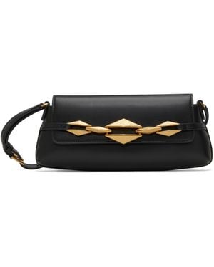 【JIMMY CHOO】Diamond Shoulder East-West S/ショルダーバッグ ダイヤモンド ミニショルダー | ブラック カーフレザー ・バッグ