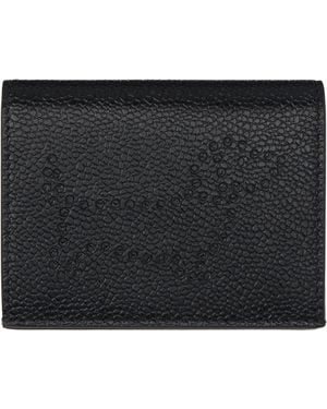 Thom Browne Pebble Grain Hector Double Card Holder - Black