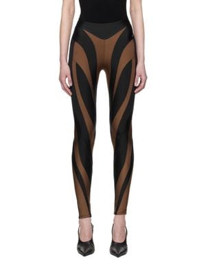 Mugler Shiny Lycra Leggings - Black
