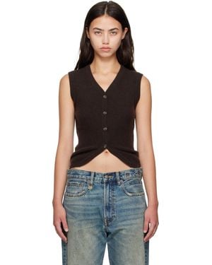 R13 Ribbed Wrap Around Vest - Black