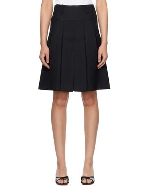 Fax Copy Express Pleated Midi Skirt - Black